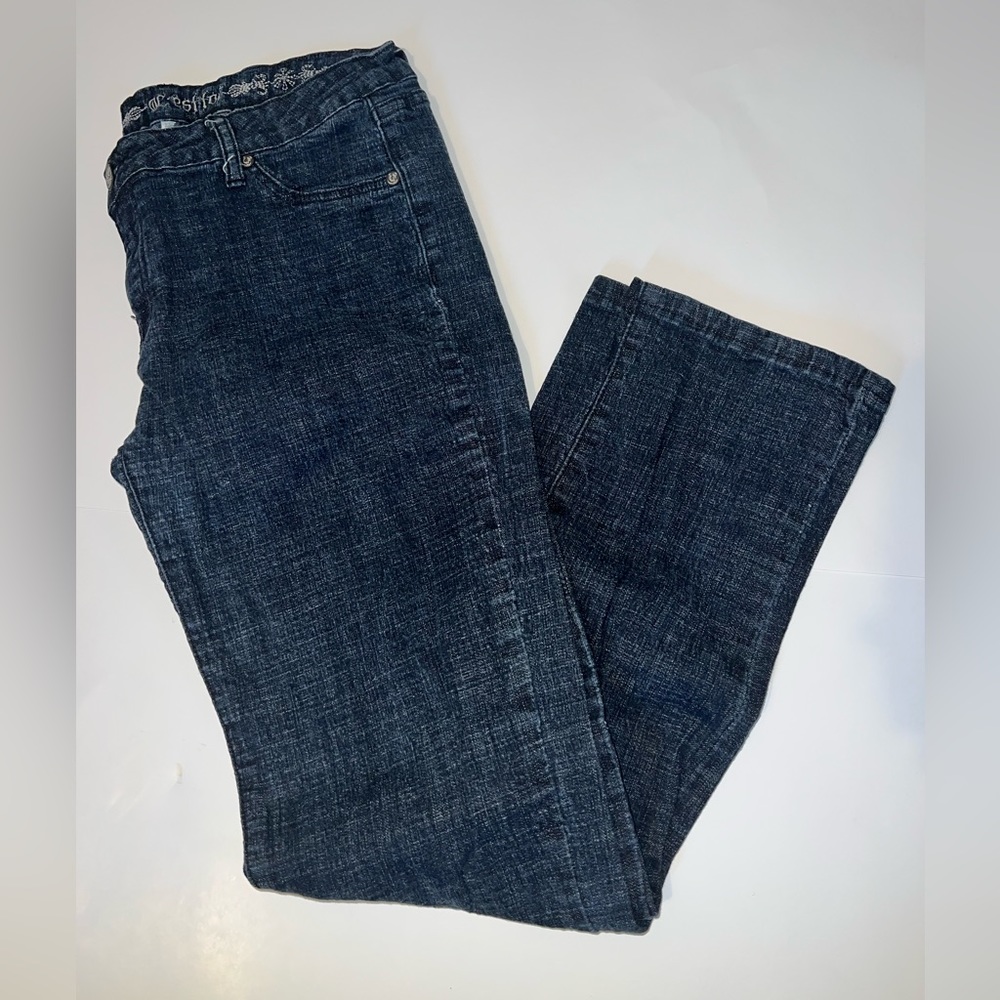 Juniors Jeans Size 13 Straight Leg C'EST TOI Dark Blue Wash Womens Denim Mid